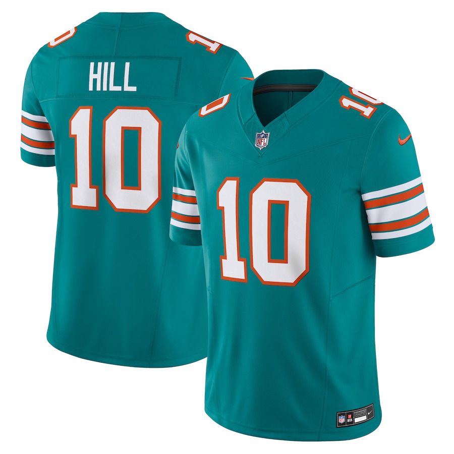 Men Miami Dolphins #10 Tyreek Hill Nike Aqua Alternate Vapor F.U.S.E. Limited NFL Jersey->miami dolphins->NFL Jersey